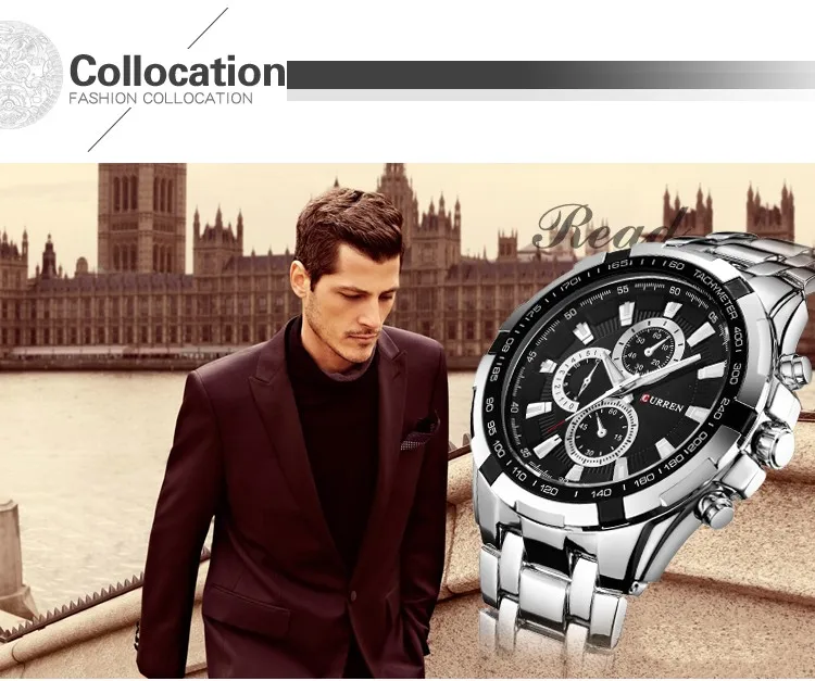 CURREN new watches men top luxury brand Quartz Fashion casual Wrist watch mens Waterproof full steel mens sports watches clock