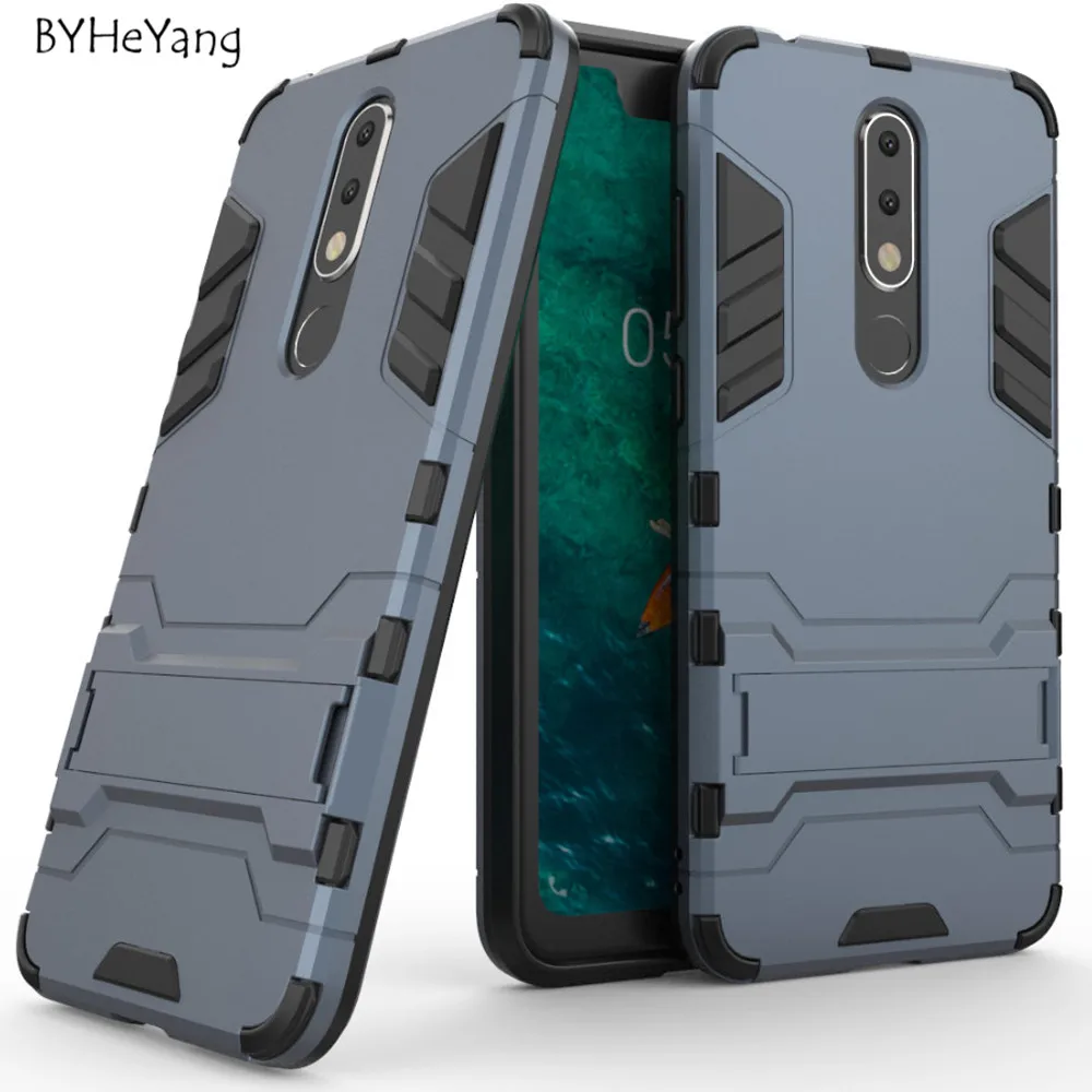 For Nokia X5 Case for 5.1 Plus Cover Shockproof Robot Silicone Rubber Hard Phone X 5 TA-1109 Fundas |