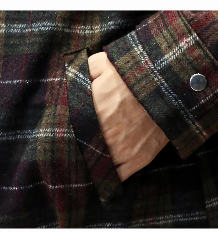 Мужской Тренч в клетку, 5XL,, зимнее шерстяное пальто с капюшоном, мужская мода, однобортный пиджак, мужские пальто, красный, зеленый, 4XL#3015
