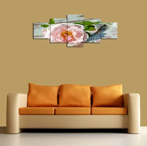 Картина на холсте с розовыми синими и полевыми цветами 5 панелей|wall pictures|spray
