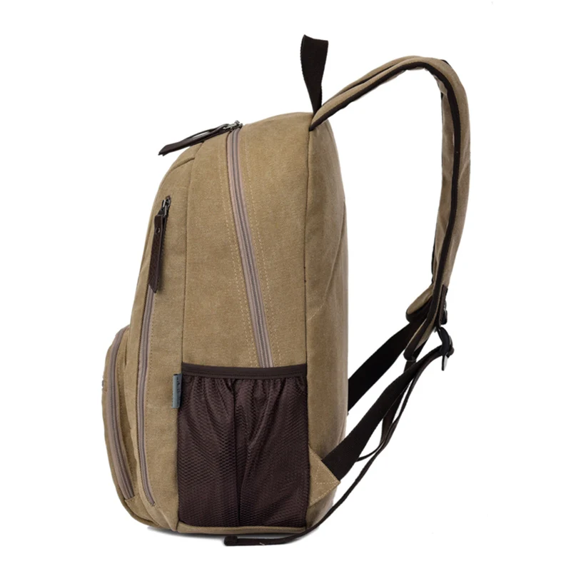Винтаж хлопок холст рюкзак для Для женщин Мода PU кожа этикетка большой Ёмкость