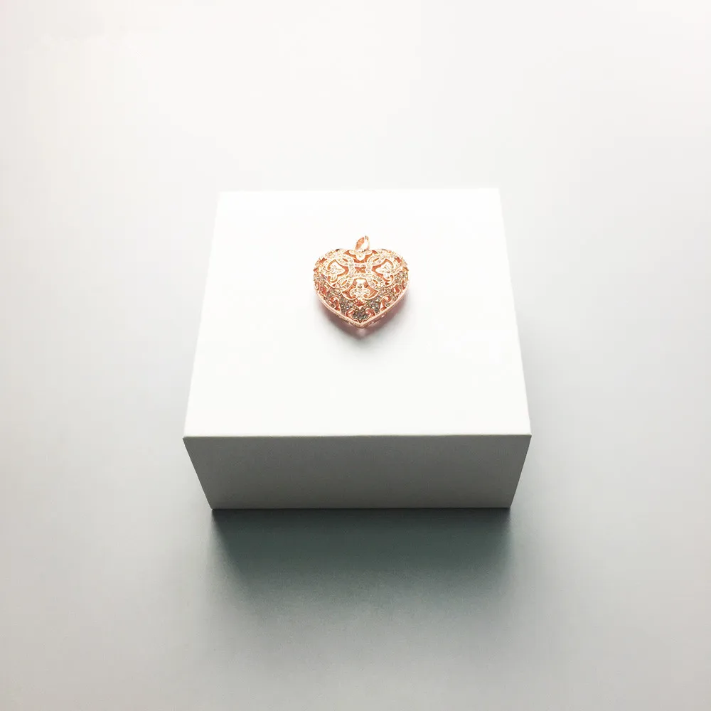 Кулон в форме сердца из розового золота с цирконием кулон виде ожерелье
