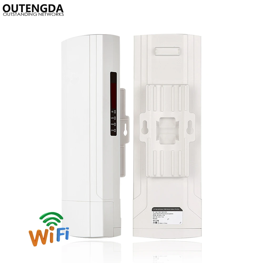 300Mbs Wireless Outdoor CPE AP 3km Long Range 2.4Ghz 14dBi ANT Wireless Bridge Digital Display WiFi AP Router with POE Adapter