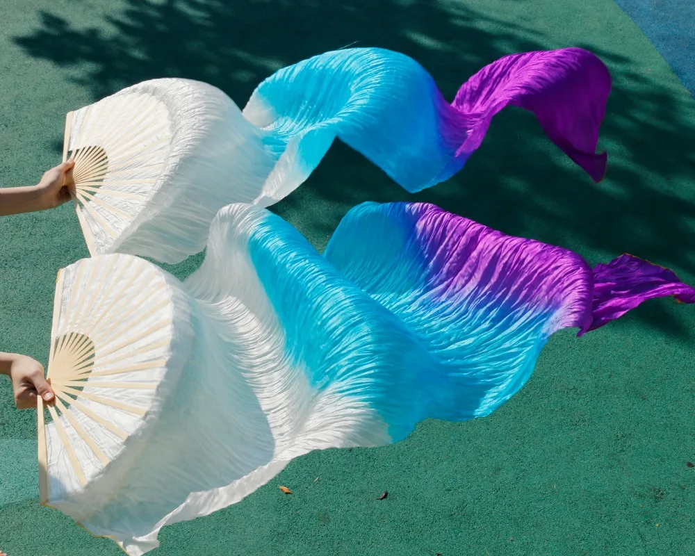 2018 female high quality Chinese silk veils dance fans Pair of belly dancing cheap hot sale 3 Color | Тематическая одежда и