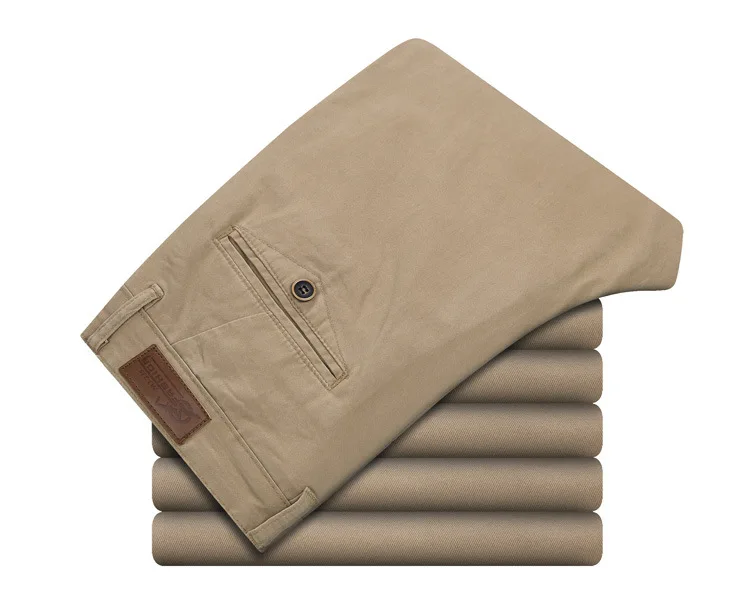 9623Khaki Мужские классические повседневные брюки мужские цвета хаки Деловое платье Slim Fit Эластичные Jogger длинные брюки мужская одежда хлопок рабочие брюки черный - Цвет: 9623Khaki