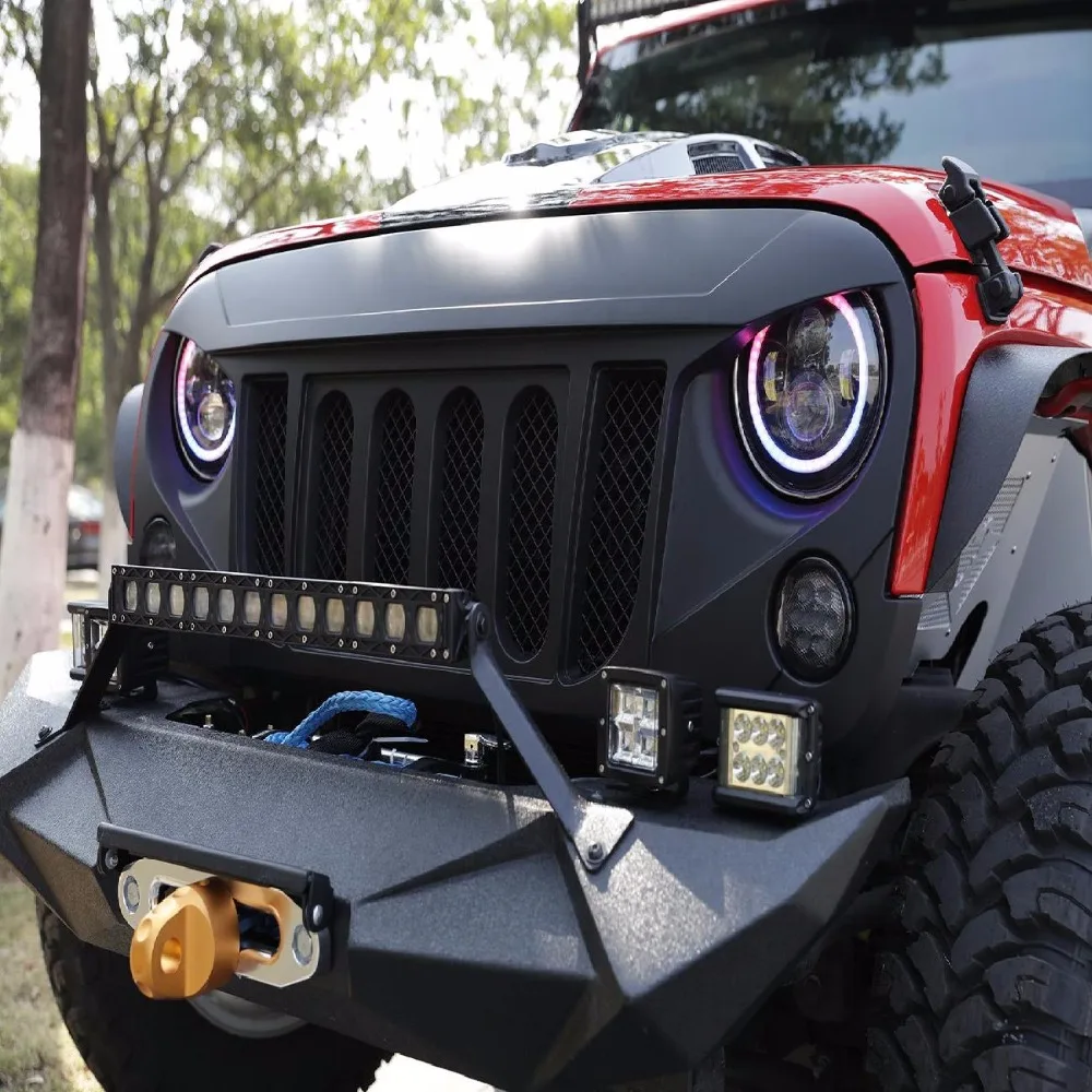 Partol Mesh Гриль вставить решетка сетки переднего бампера гриль ForJeep Wrangler JK 2DR/4DR 2007-2017