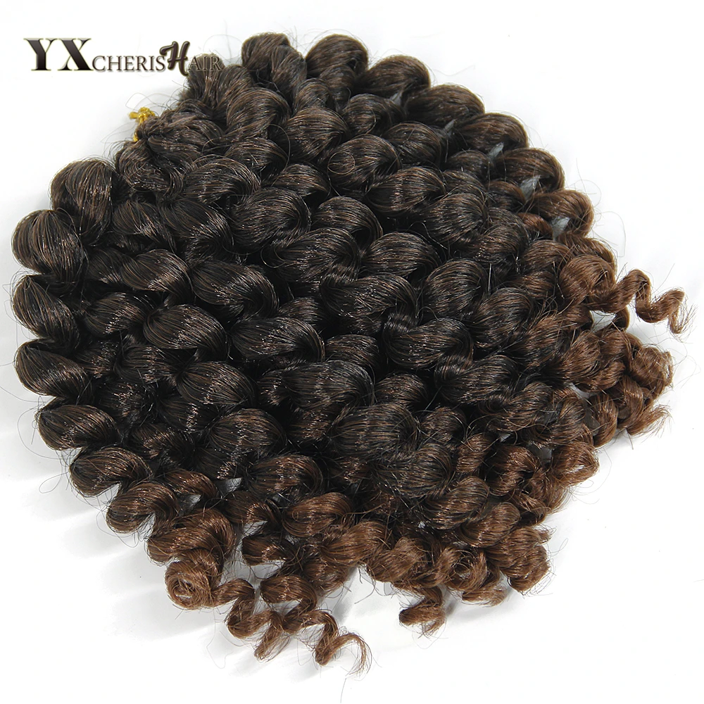 8 дюймов синтетическое плетение волос вязанные косы jumpy Wand Curl канекалон ombre Цвет для черной женщины ямайский отскок