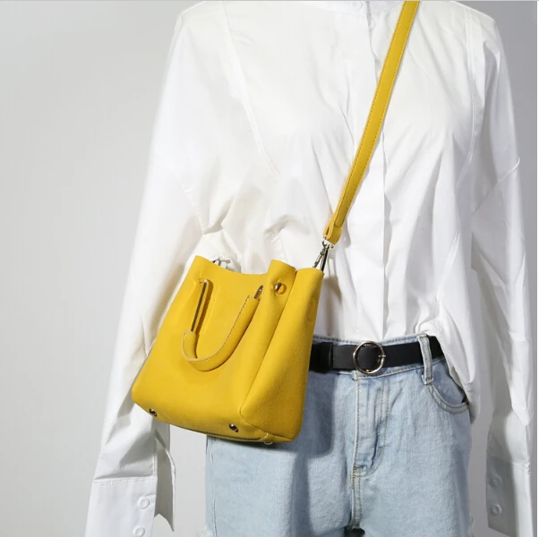 Модная женская маленькая подходящая ко всему сумка-мешок на одно плечо сумка в