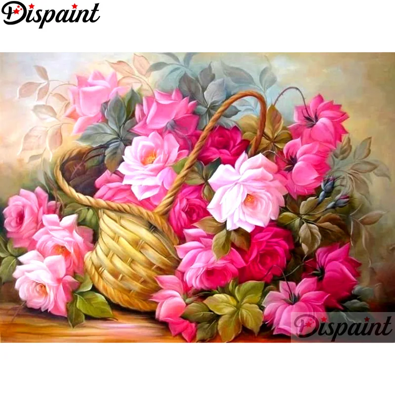 Полный квадратный/круглый дрель 5D DIY Алмазная картина корзина с розами 3D Вышивка