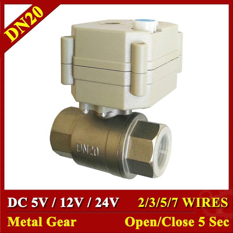 

Электрический шаровой клапан Tsai Fan 3/4", SS304, DC5V 12V 24V