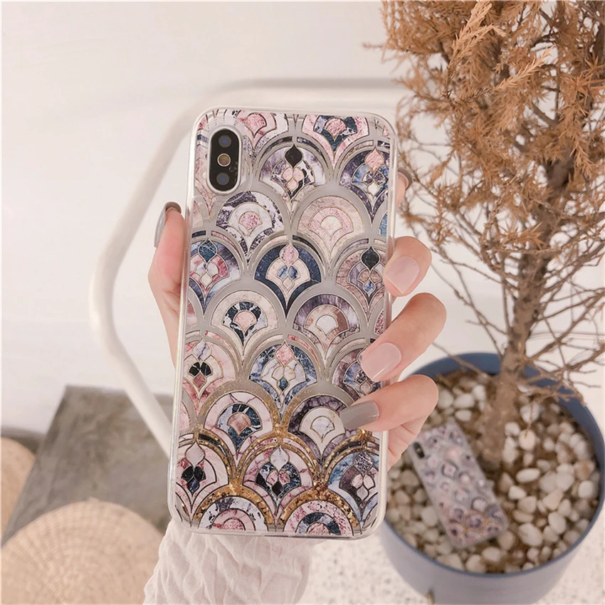 Винтаж Этническая Стиль телефона Чехлы для iPhone 6 S плюс Блеск Жидкость зыбучие