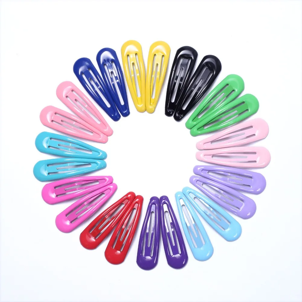 

20pcs Baby Snap Hair Clip Kids Hairpin Solid Color Hair Styling Accessories for Girls Children Metal Barrette Women Hairgrip 5cm