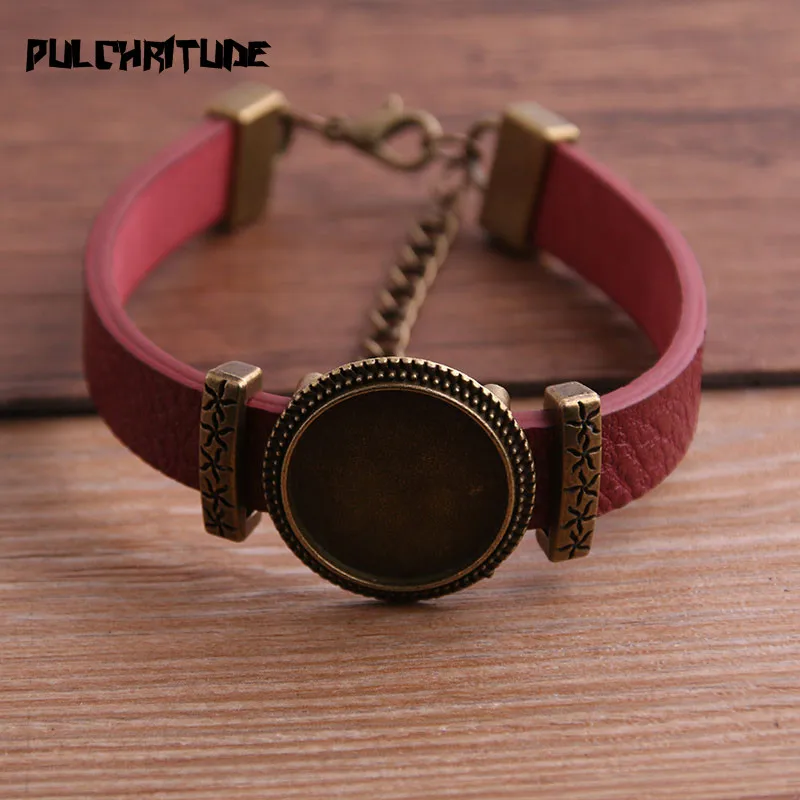 1 шт. браслеты из искусственной кожи на запястье базовая оправа Пустые лотки для