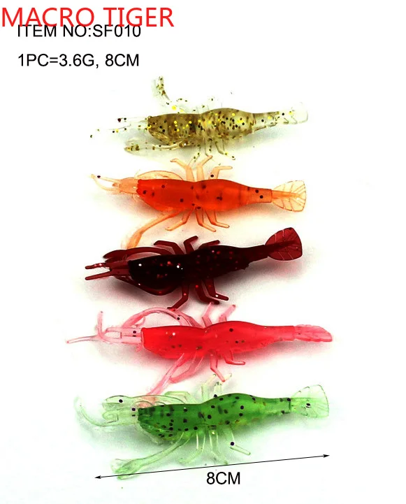 1 шт. мягкая рыболовная приманка 8 см/3 6 г воблер искусственные силиконовые гладкие креветки рыболовные