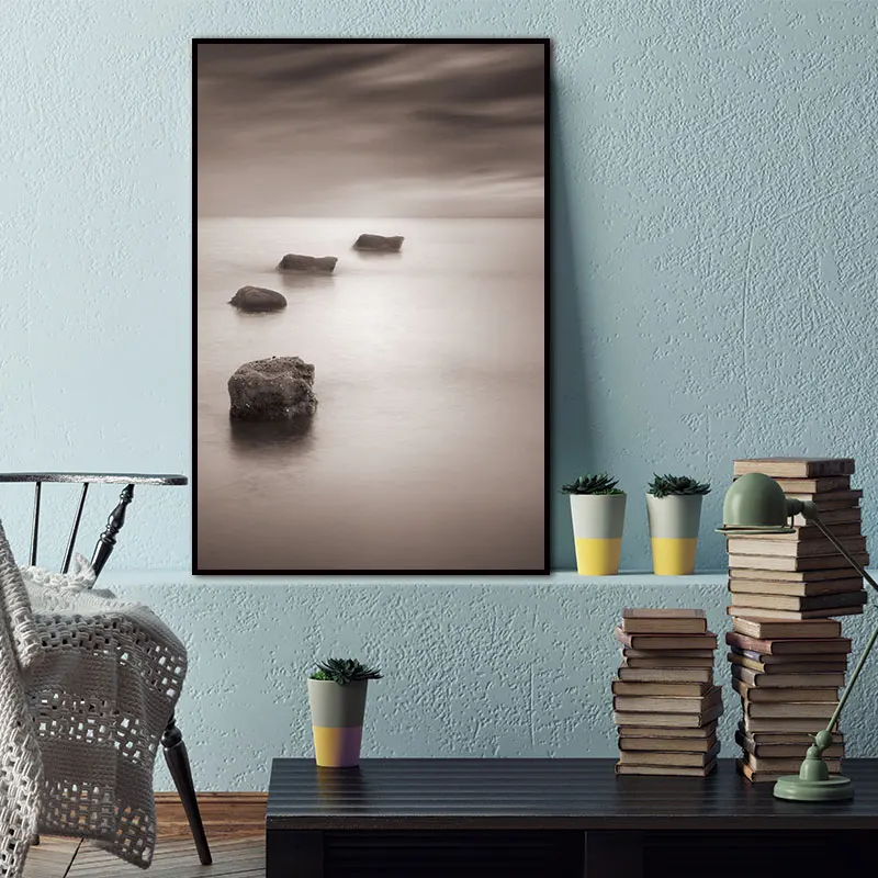 

Abstract Lake Stone Natural Nordic Wall Pictures for Living Room Art Decoration Scandinavian Canvas Painting Prints No Frame
