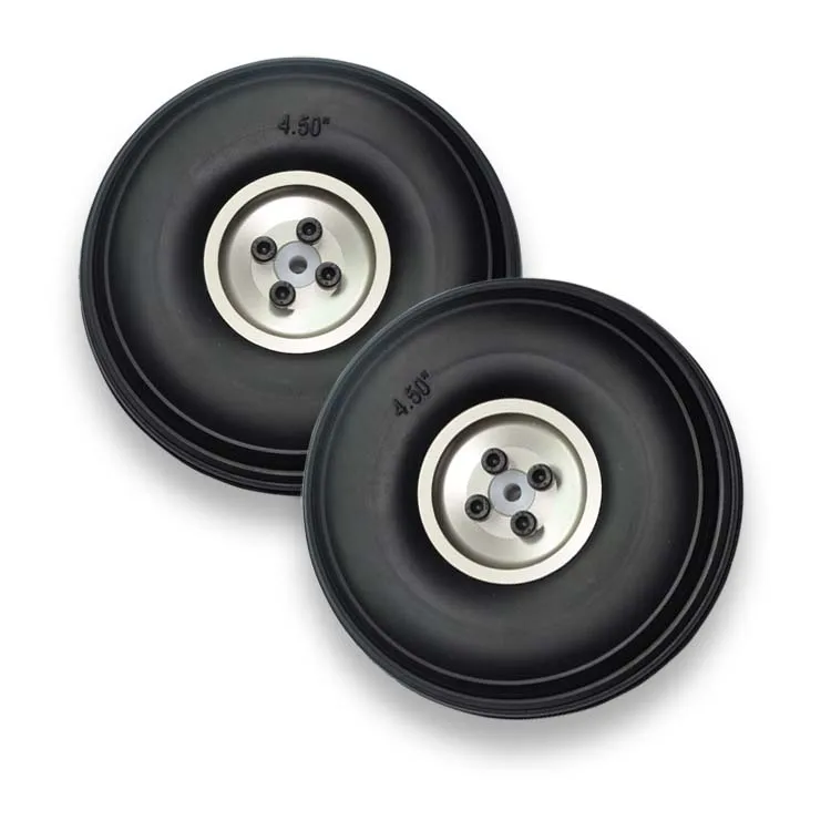 1 Pair Of Fixed Wing RC Airplane PU Wheels With Aluminum Hub 4.5&quot / 114.3mm | Игрушки и хобби