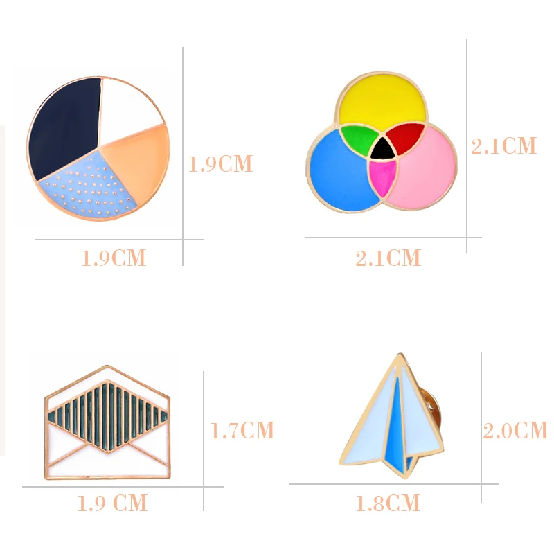 Мультяшные Броши бумажный самолет/конверт/Круглые Эмалированные булавки