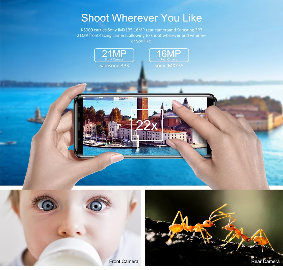 Oukitel K5000 смартфон 21 МП 16 МП 4G LTE 5000 мАч 4 Гб 64 Гб MTK6750 Восьмиядерный мобильный телефон 5," HD отпечатков пальцев type-C мобильные телефоны