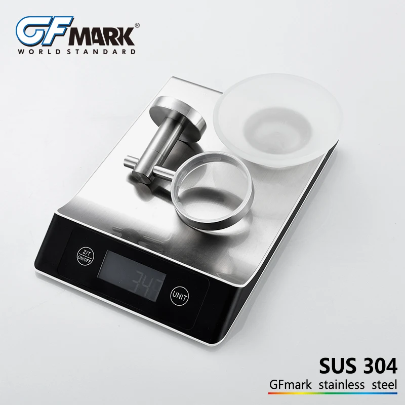 Держатель для мыла со стеклянной тарелкой GFmark аксессуары из нержавеющей стали
