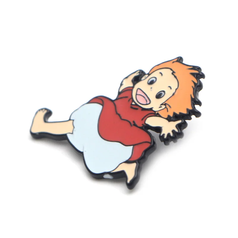 P3770 Dongmanli Мода Kawaii Ponyo металлические эмалированные броши и булавки для нагрудного штыря значок для рюкзака подарки воротник ювелирные изделия