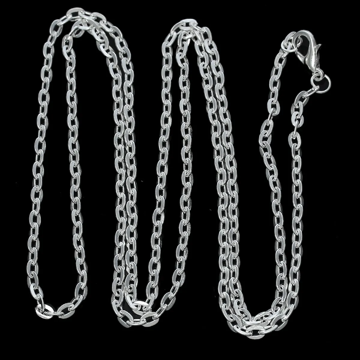 DoreenBeads ювелирное ожерелье серебряного цвета с застежкой лобстером плоским