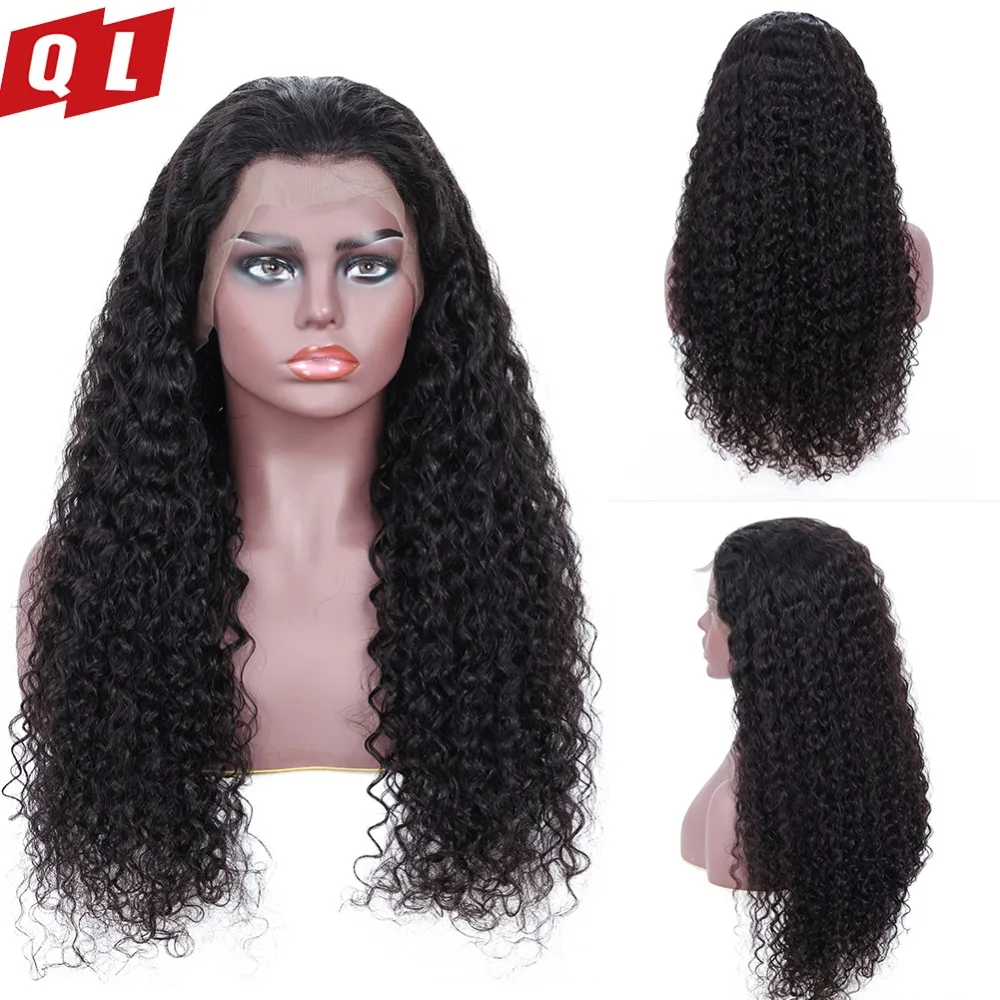 Парики из натуральных волос на кружевной основе QLOVE для черных женщин