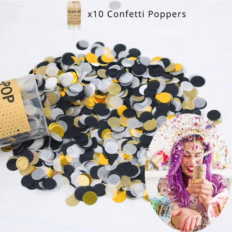 10pc Poppers 3 Cyuan 10 шт Разноцветные пушки-попперы с конфетти для украшения свадьбы, дня рождения, вечеринки, вечеринки, вечерние принадлежности - Цвет: 10pc Poppers 3