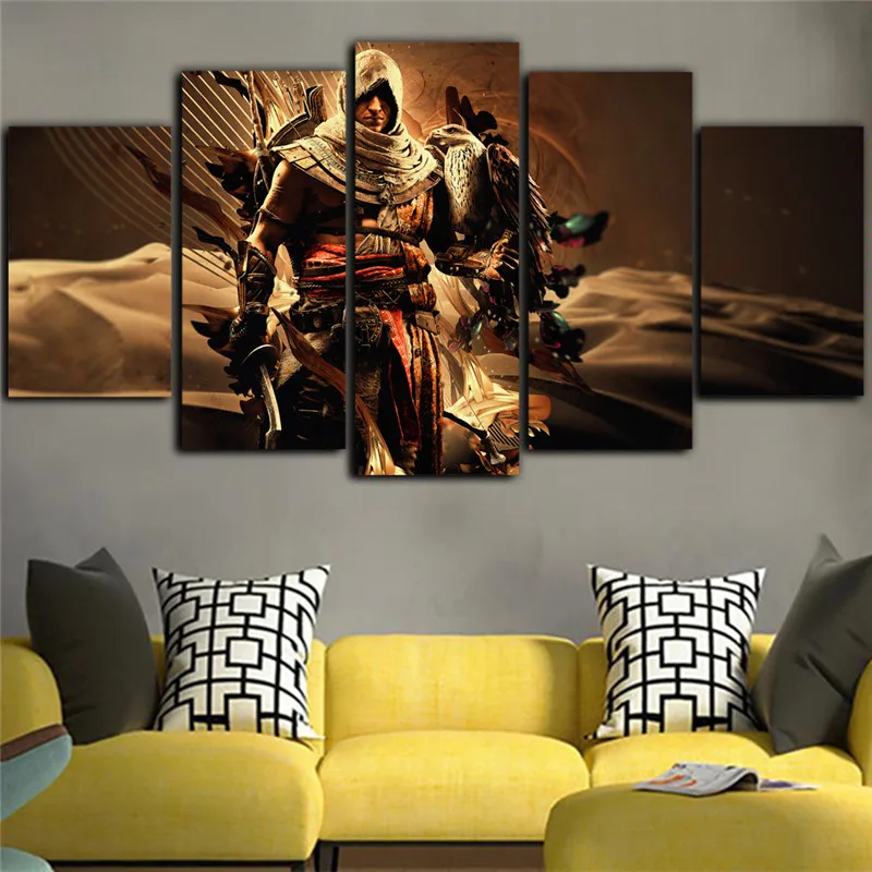 5 шт. игровой холст искусство Assassins Creed плакат печать водонепроницаемая живопись