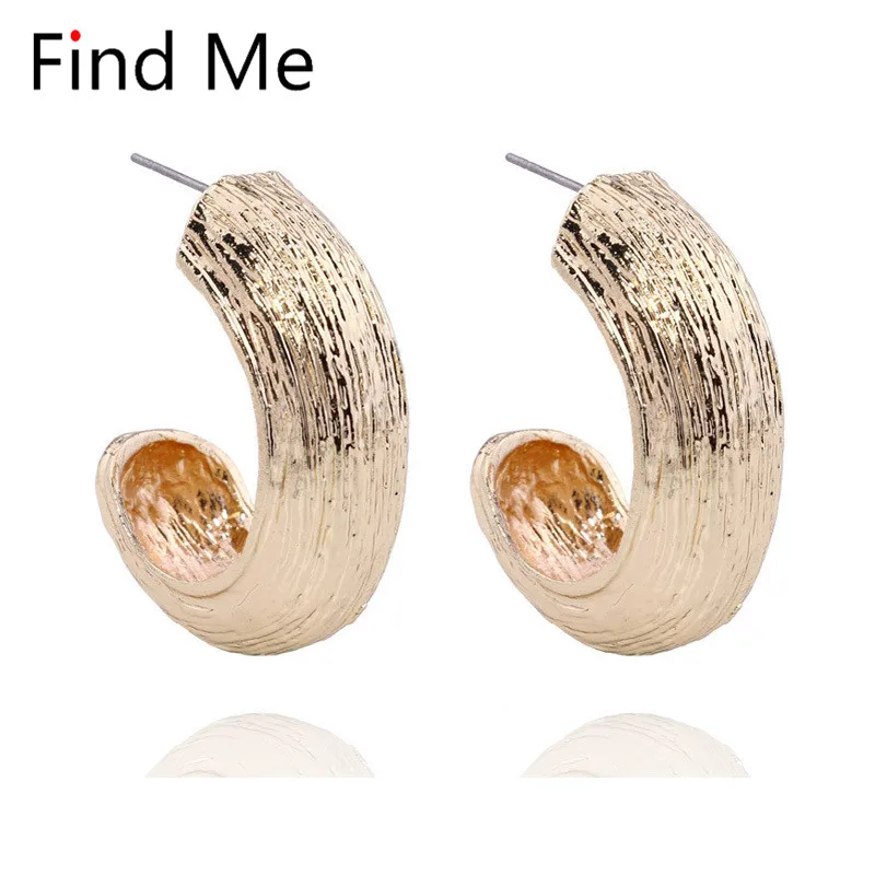 Find Me 2019 новые брендовые Модные Винтажные большие серьги гвоздики из сплава для