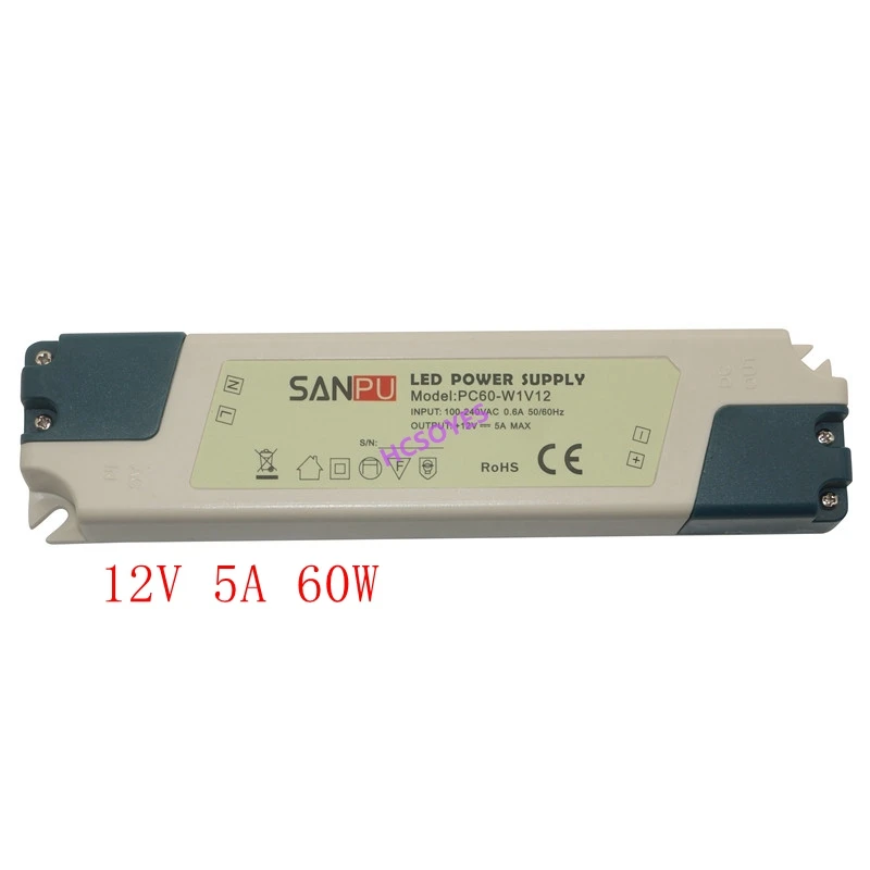 SANPU Пластик светодиодный освещение 12 V Питание Трансформатор 110 V 220 V AC DC 12 V 24 V 15 W 35 W 60 W светодиодный драйвера для видеонаблюдения Камера свет