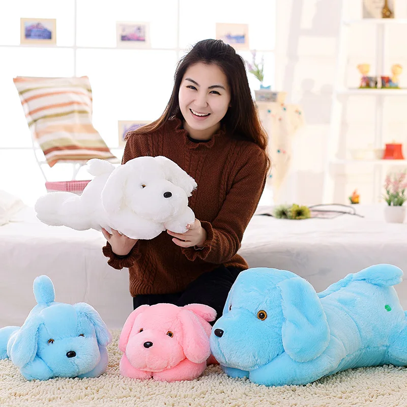 

luminous dog plush doll colorful LED glowing dogs children toys for girl kids birthday gift big stuffed animals furry plush cute