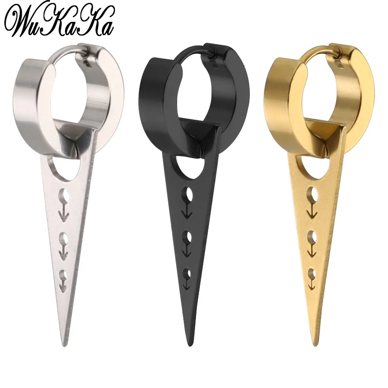 Модные мужские серьги Wukaka из нержавеющей стали с символами пола для мальчиков 2021