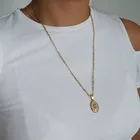 Ожерелье-чокер женское золотистоесеребристое с крестом Мадонны