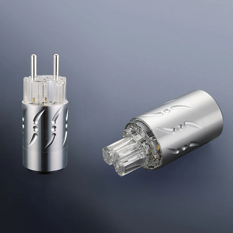 

Соединитель питания Schuko для электропитания, Виборг VE512S + VF512S, из чистой меди и алюминия с серебряным покрытием, штепсельная вилка IEC