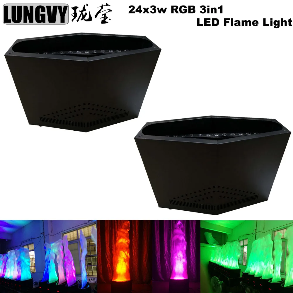 Бесплатная доставка 2 шт./лот RGB 3 в 1 цветной светодиодный пламенный свет 24x3 Вт