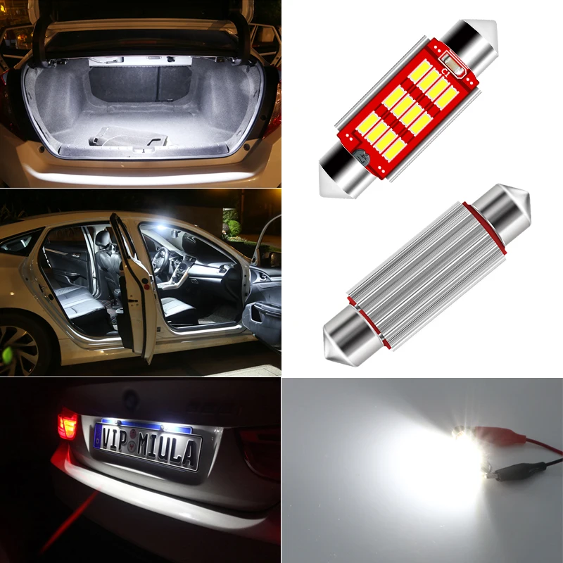 2 шт. светодиодный C5W Festoon 39mm лампы для автомобилей Подсветка регистрационного