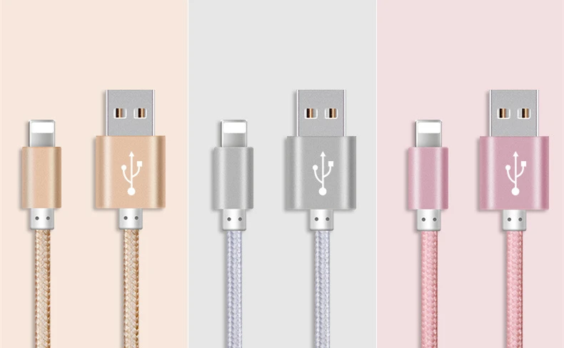Автомобильный USB кабель с нейлоновой оплеткой 5 шт./компл. для быстрой зарядки Samsung