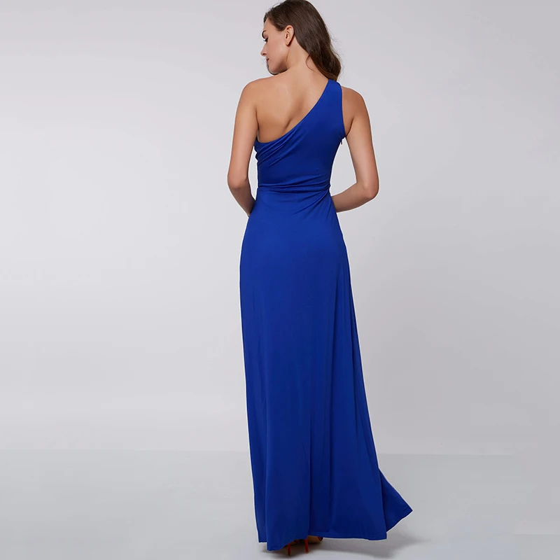 Вечернее платье Tanpell с разрезом спереди недорогое сексуальное Королевское синее