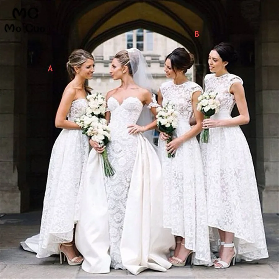Привет Ло платье 2018 модные платья подружек невесты кружева Vestidos De long 2 вида