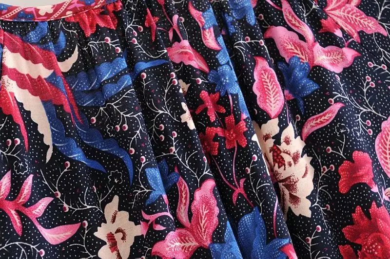 Everkaki Boho Винтаж феникс птица печати Макси платье для женщин Новая мода кисточкой пояса однобортный пляжные Длинные платья Vestido
