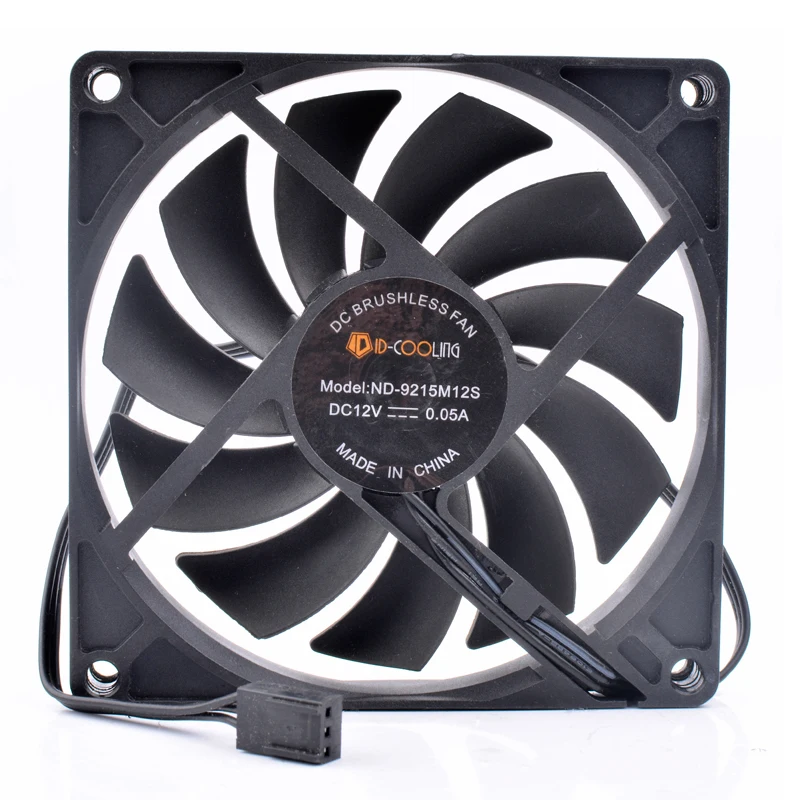 ID-cooling ND-9215M12S 9 см 9015 92x92x15 мм 12 В 0.05A ультратонкий 3-контактный бесшумный вентилятор охлаждения процессора