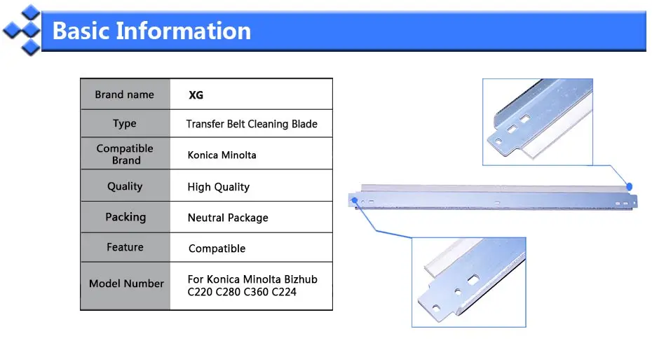 2 шт. сменные лезвия для копировального аппарата Konica Minolta Bizhub C220 C280 C360 C224 C364 C284 C454 |