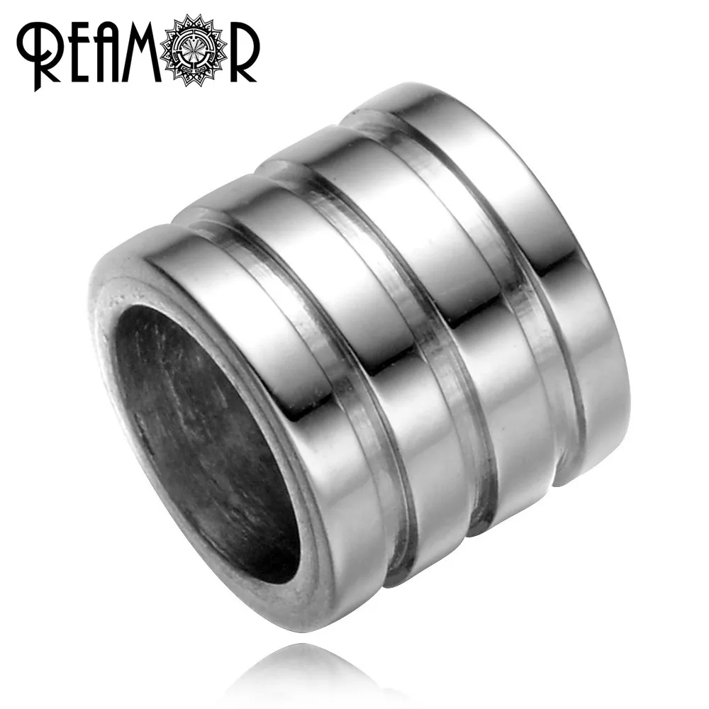 REAMOR 10 шт./лот 316L нержавеющая сталь 6/8 мм в полоску Европейский Серебряный цвет
