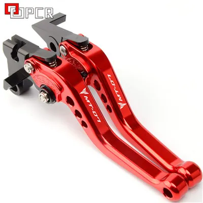 MT07 red Высокое качество короткие рычаги для Yamaha MT07 FZ07 mt09 fz09 MT 07 09- ЧПУ регулируемый тормоз клатч рычаги - Цвет: MT07 red