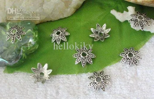 1800pcs Tibetan silver leaf beads caps A9260