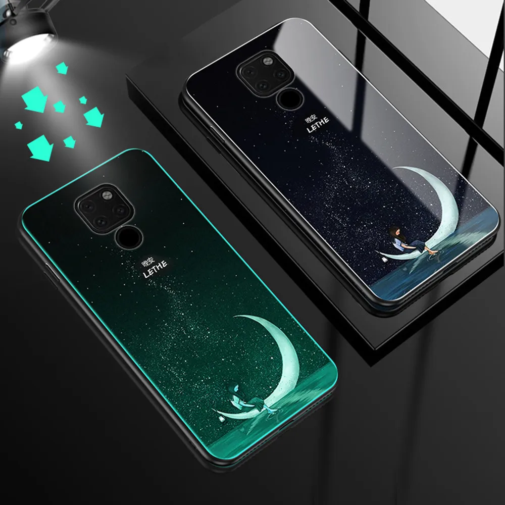 Luminous Phone Cases For Huawei Honor 7A 7C P10 P20 Pro Space Night Shine Glass Case Nova3e 3i Nova 2s Mate 20 10 |