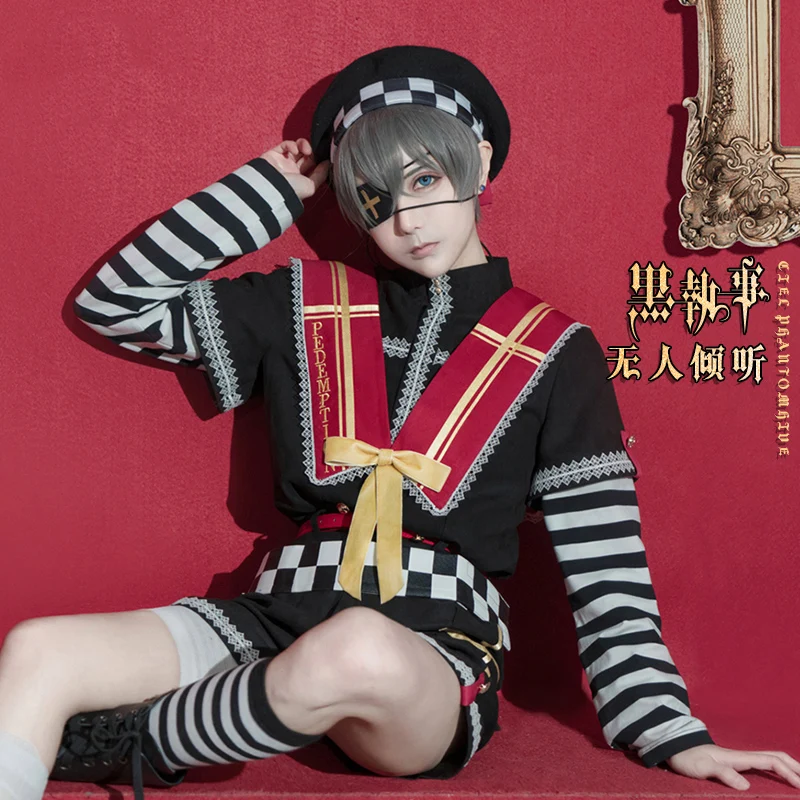 Аниме! Черный Дворецкий Ciel Phantomhive искупление Костюм Форма моряка Косплей