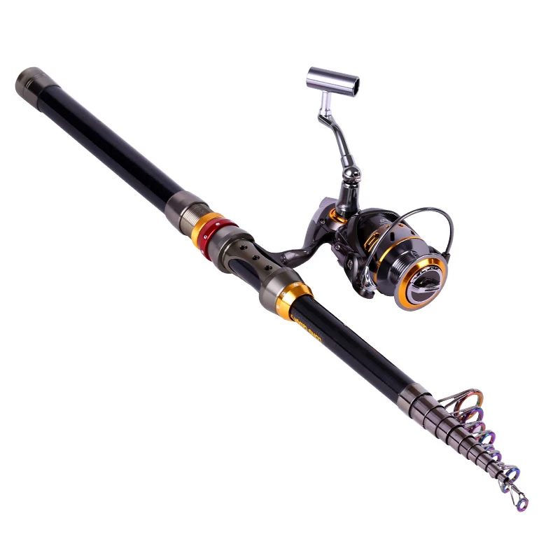 

New Carbon Telescoping Fishing Rod Reel Set 1.8-3.6M Telescopic13BB Poles