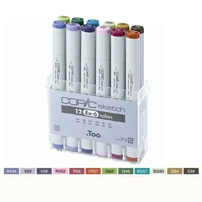 Япония,, copic, три, два, одно поколение, 12 цветов, набор, художественный маркер, ручка, набор ciao12pcs, эскиз профессионалов - Цвет: 2 generation EX6