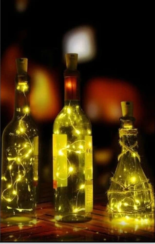 Насыщенный сапфировый 10LED солнечные бутылки вина Корк Форма ночные огни Фея лампы строки - Цвет: Насыщенный сапфировый